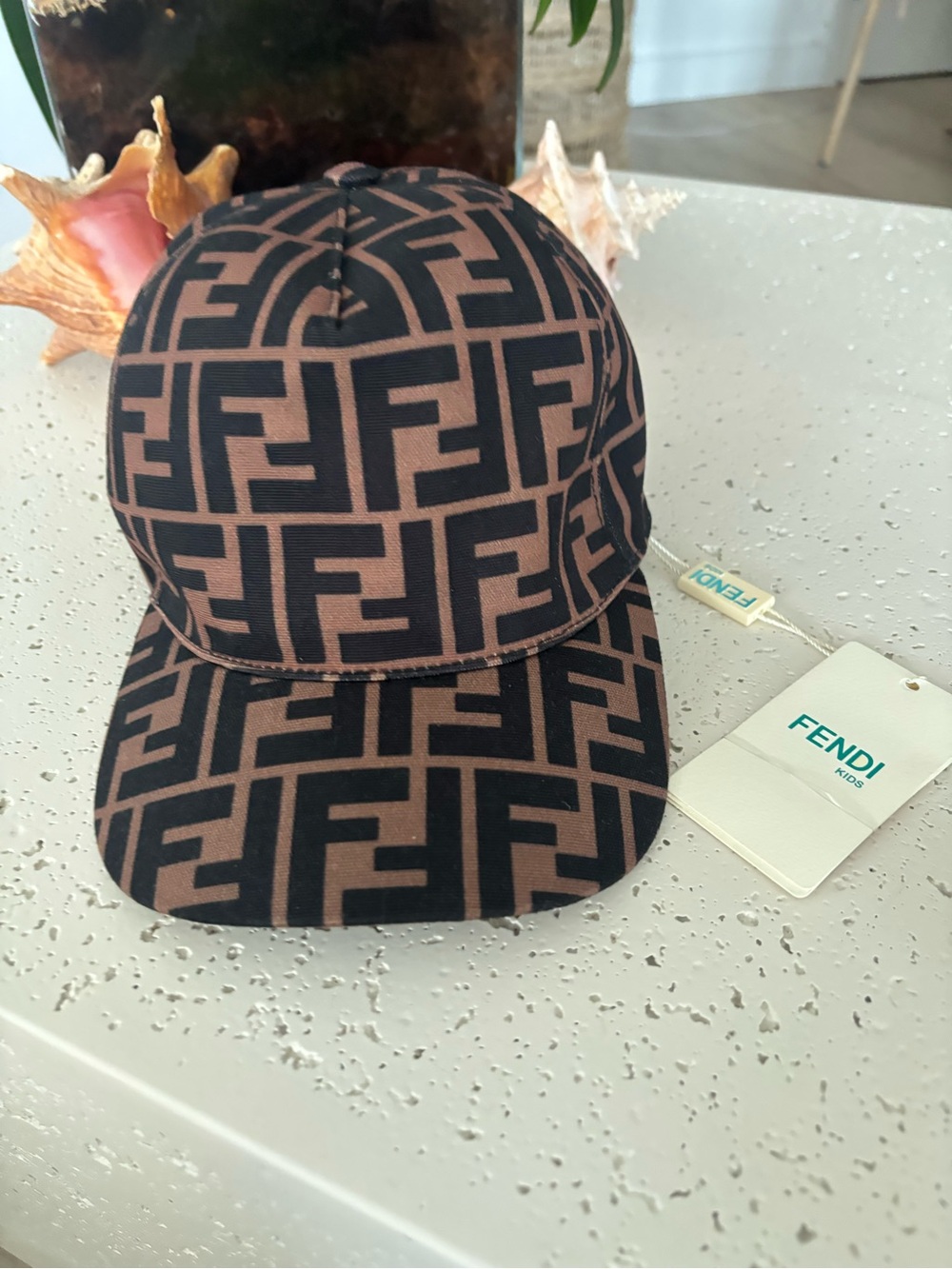 Fendi Brown & Black FF Monogram Adjustable Cap